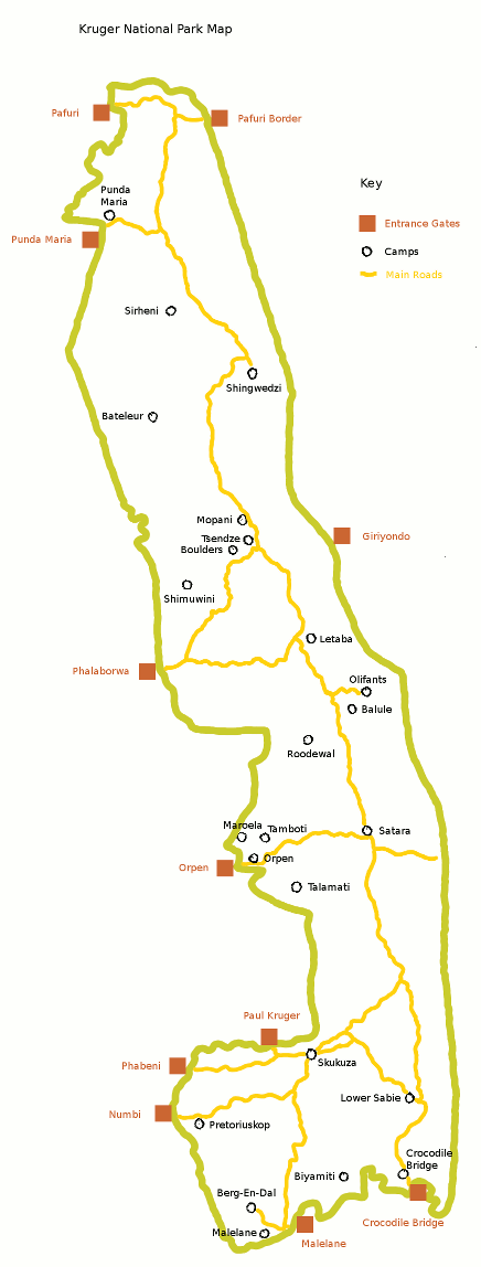 Kruger National Park map